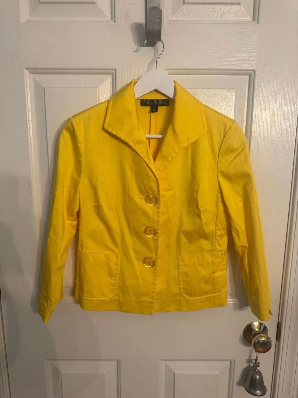Lafayette 148 Yellow Single Breasted Summer Shacket Blazer sz 4P EUC